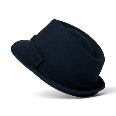 Trilby double galon en laine - bleu marine