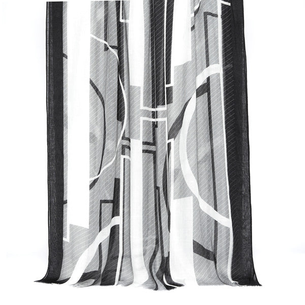 Foulard homme gris et noir - motif art déco