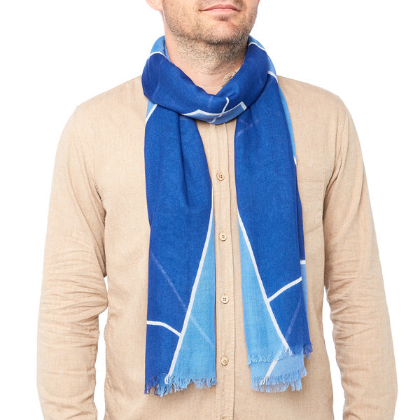 Foulard homme bleu - motif New York