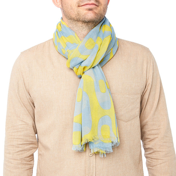 Foulard homme jaune - motif Rio