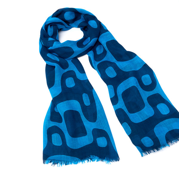 Foulard homme bleu - motif Rio