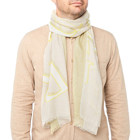 Foulard homme sable - motif lettres Draeger