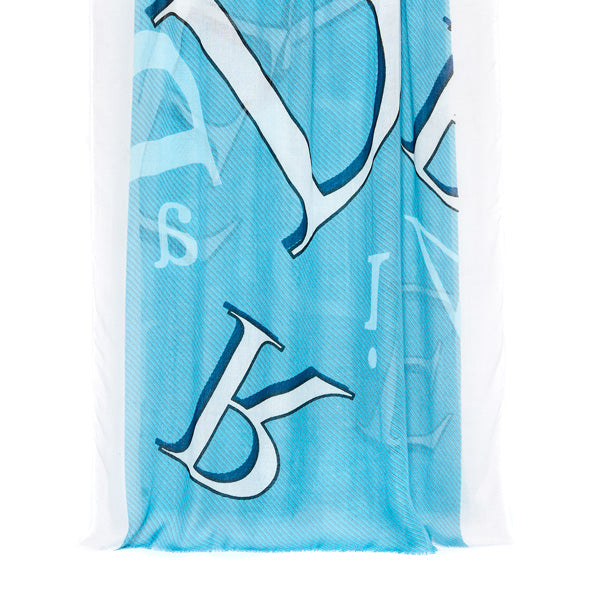 Foulard homme bleu - motif lettres Draeger