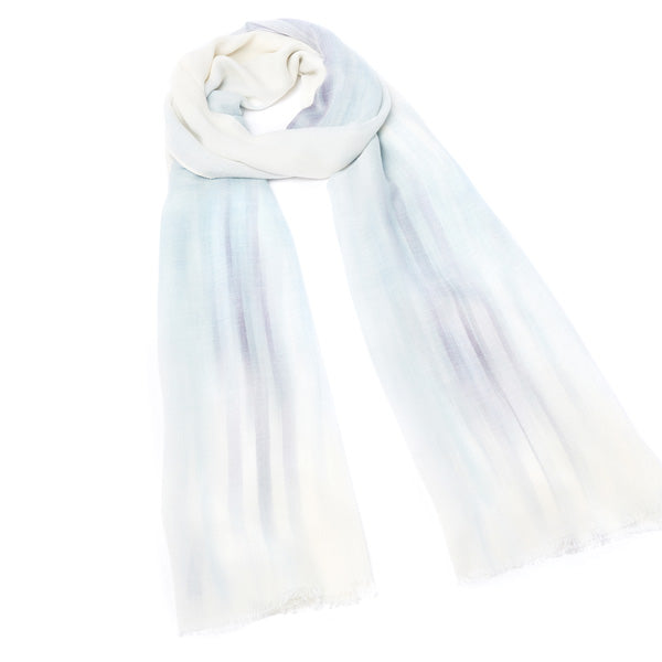 Foulard homme - motif fleurs Ikat - gris