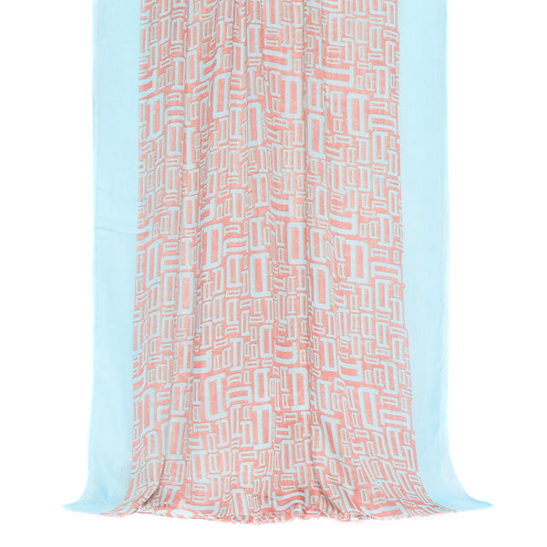 Foulard homme menthe et corail - motif signature