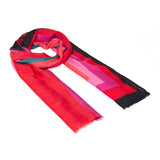 Foulard à Motifs Graphiques Imprimés - Rouge et Rose - Signature Draeger