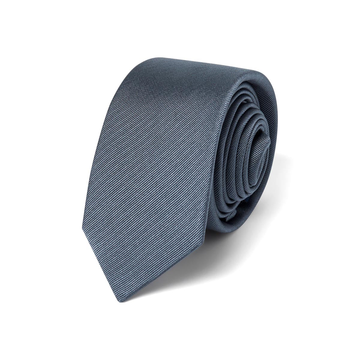 Cravate fine twill gris