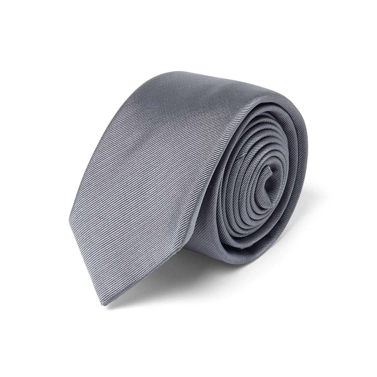 Cravate fine twill gris foncé