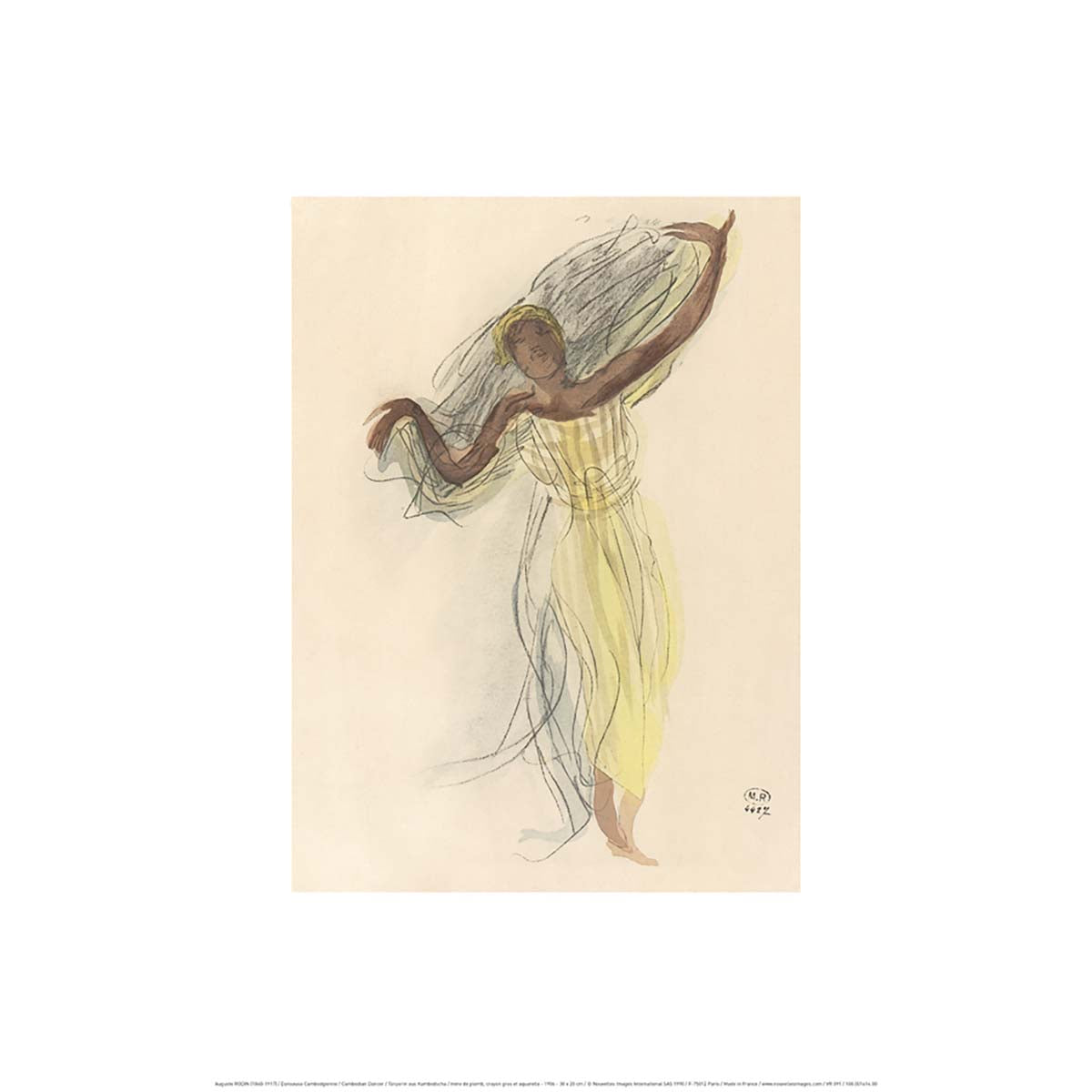 Affiche Danseuse Cambodgienne - A. Rodin