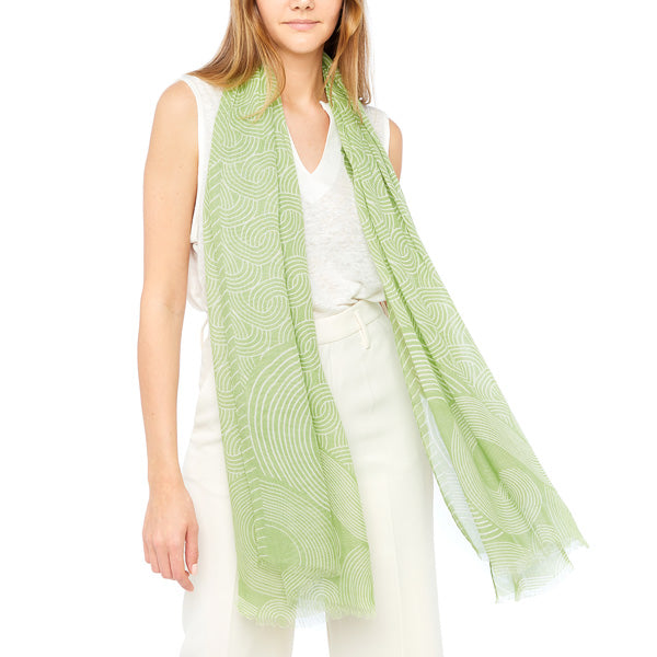 Foulard femme- motif Tokyo - vert d'eau