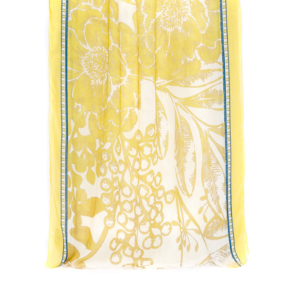 Foulard femme - motif jouy - jaune