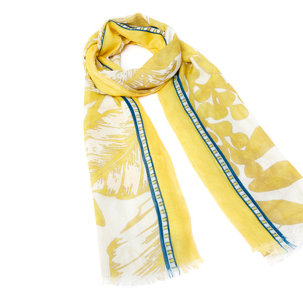 Foulard femme - motif jouy - jaune