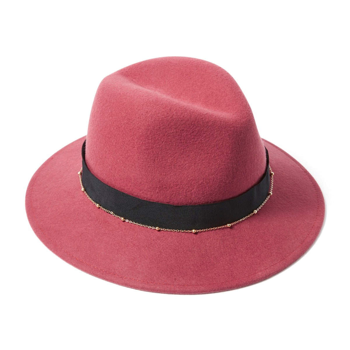 Chapeau fédora détail chaîne - rouge