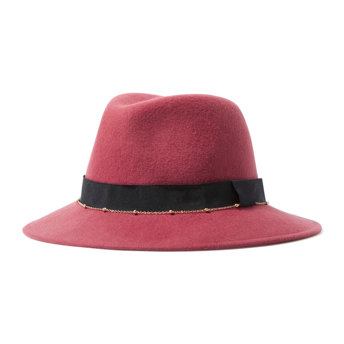 Chapeau fédora détail chaîne - rouge