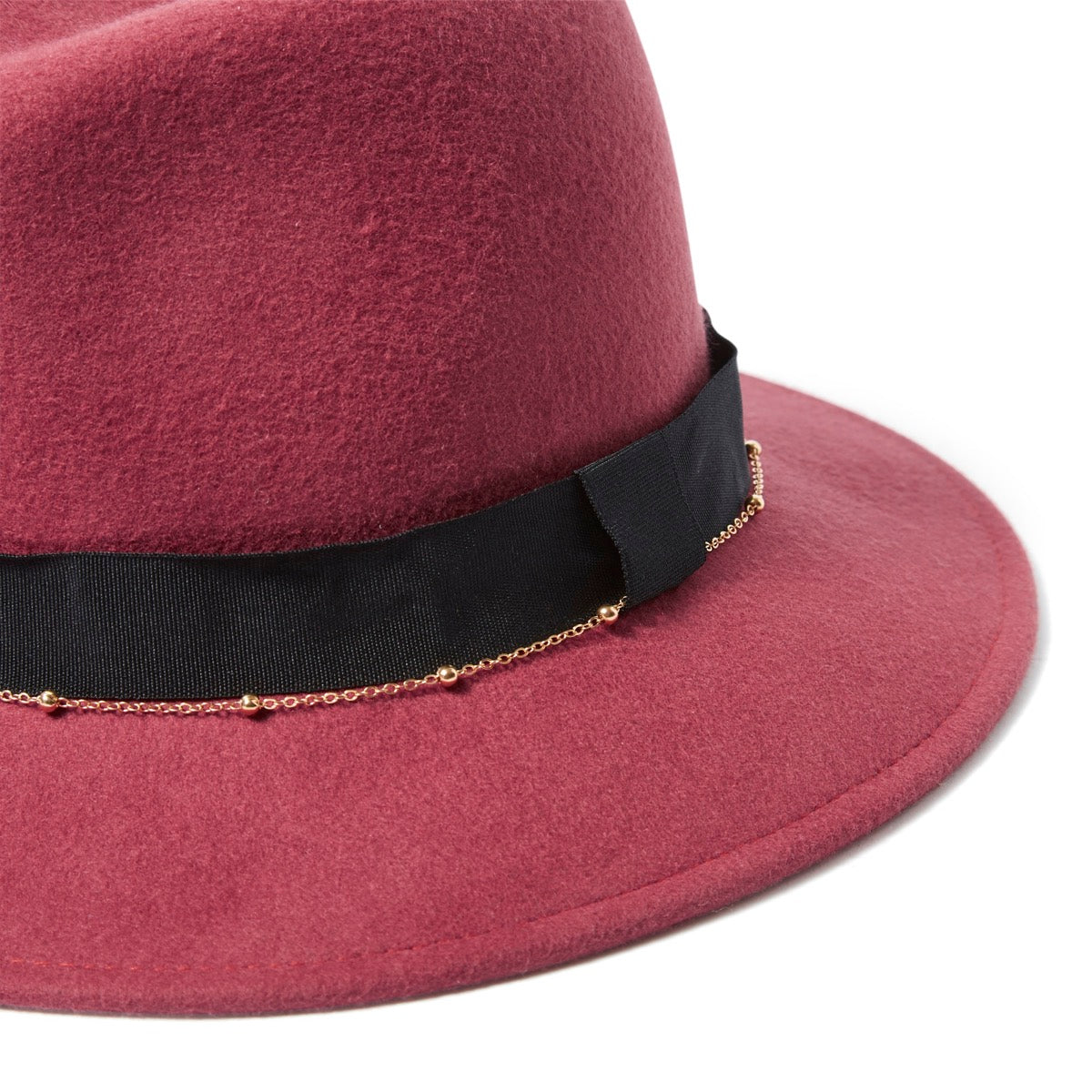 Chapeau fédora détail chaîne - rouge