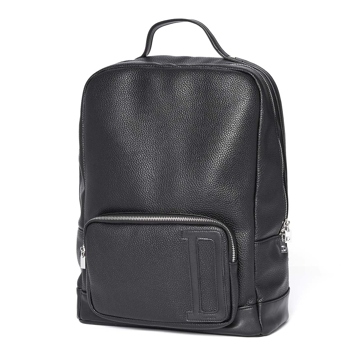 Sac à dos homme en cuir uni noir