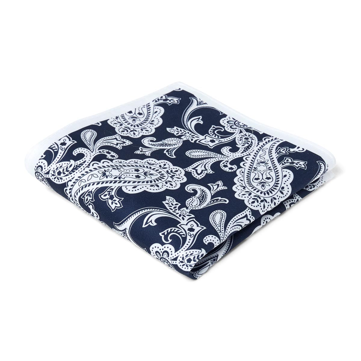 Pochette de costume en coton - motif bleu marine