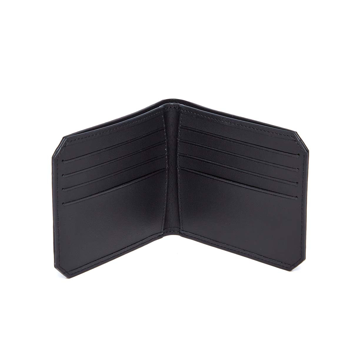 Portefeuille homme horizontal en cuir noir