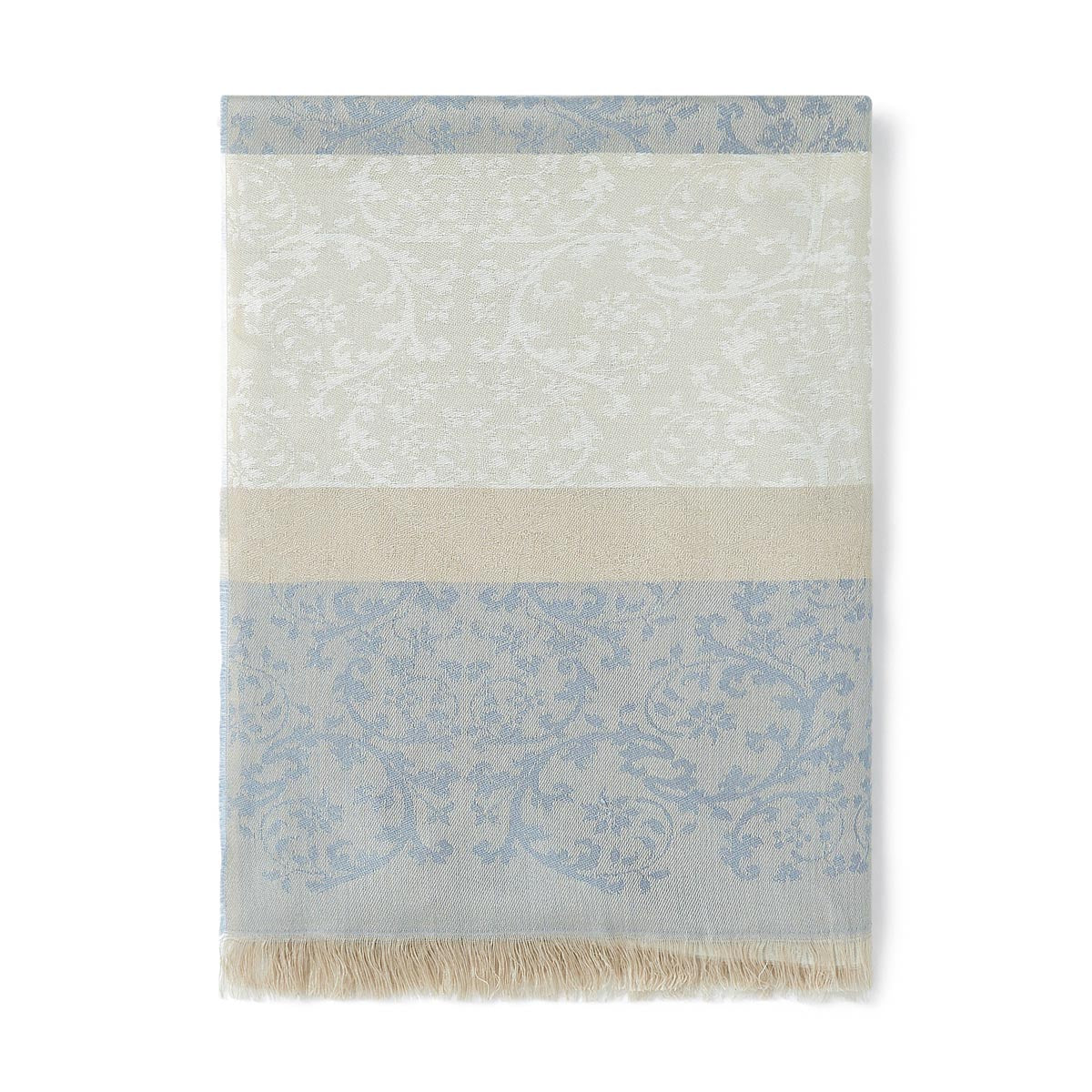 Etole jacquard motif floral gris beige