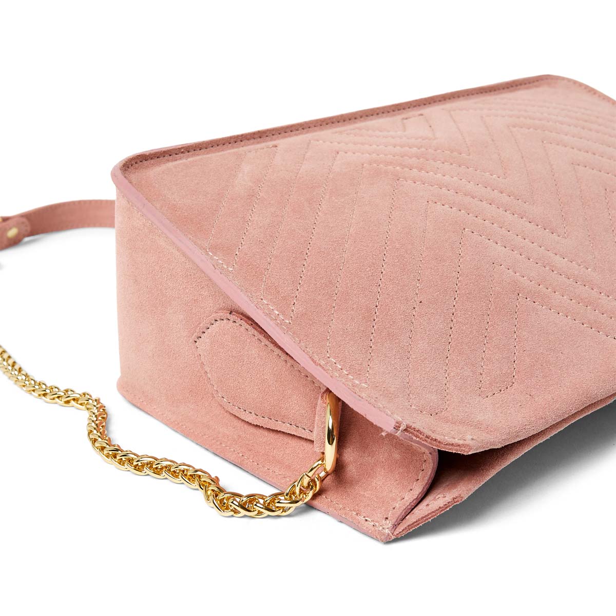 Pochette cuir suédé - rose