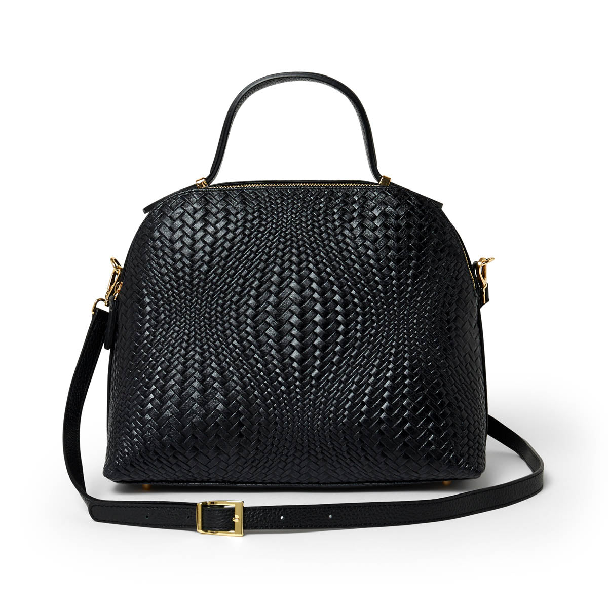 Sac best sale tressé noir