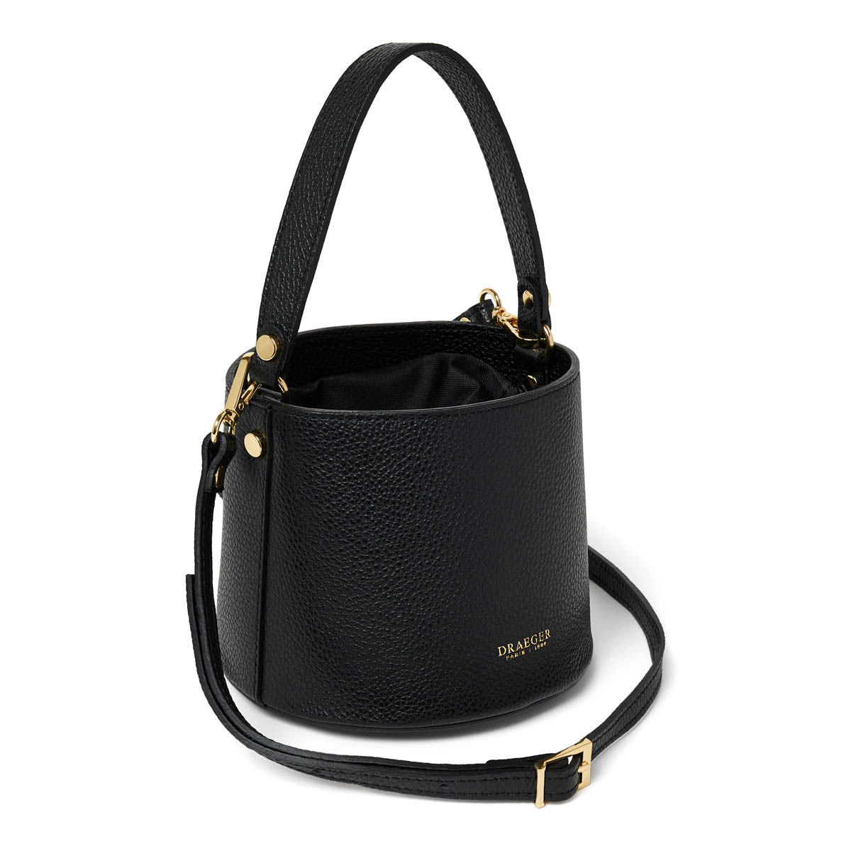 Sac seau en cuir - noir