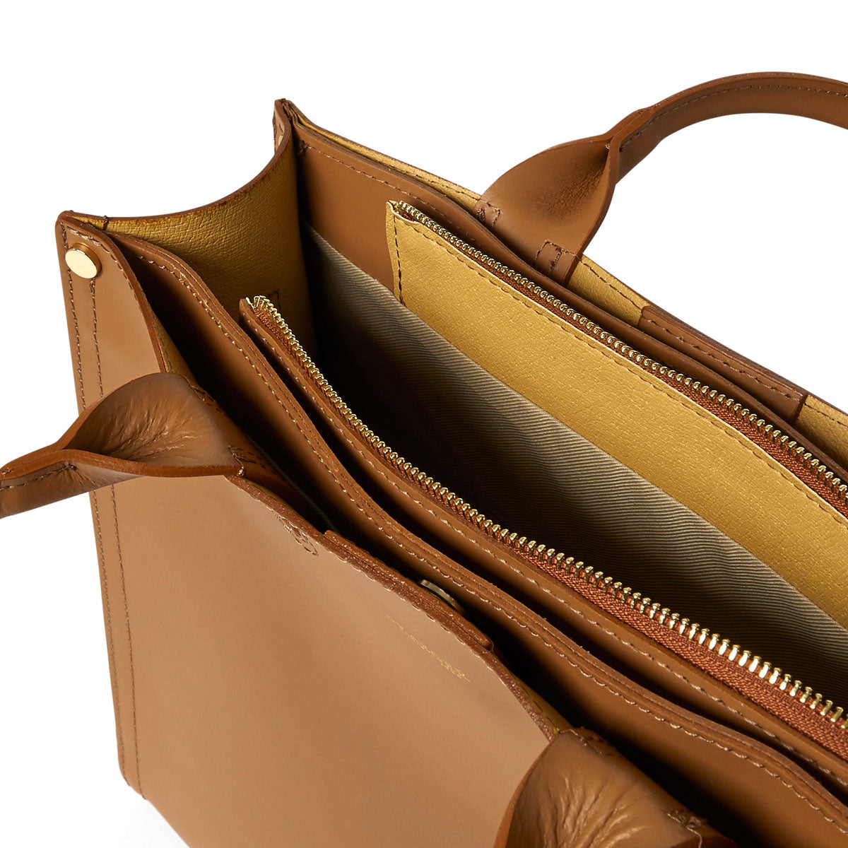 Petit sac cabas en cuir - camel