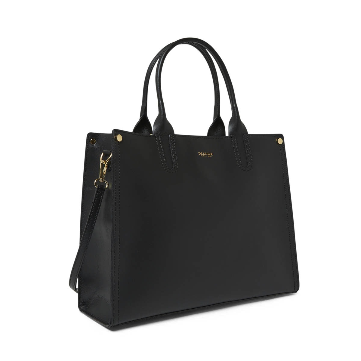 Grand sac cabas en cuir - noir