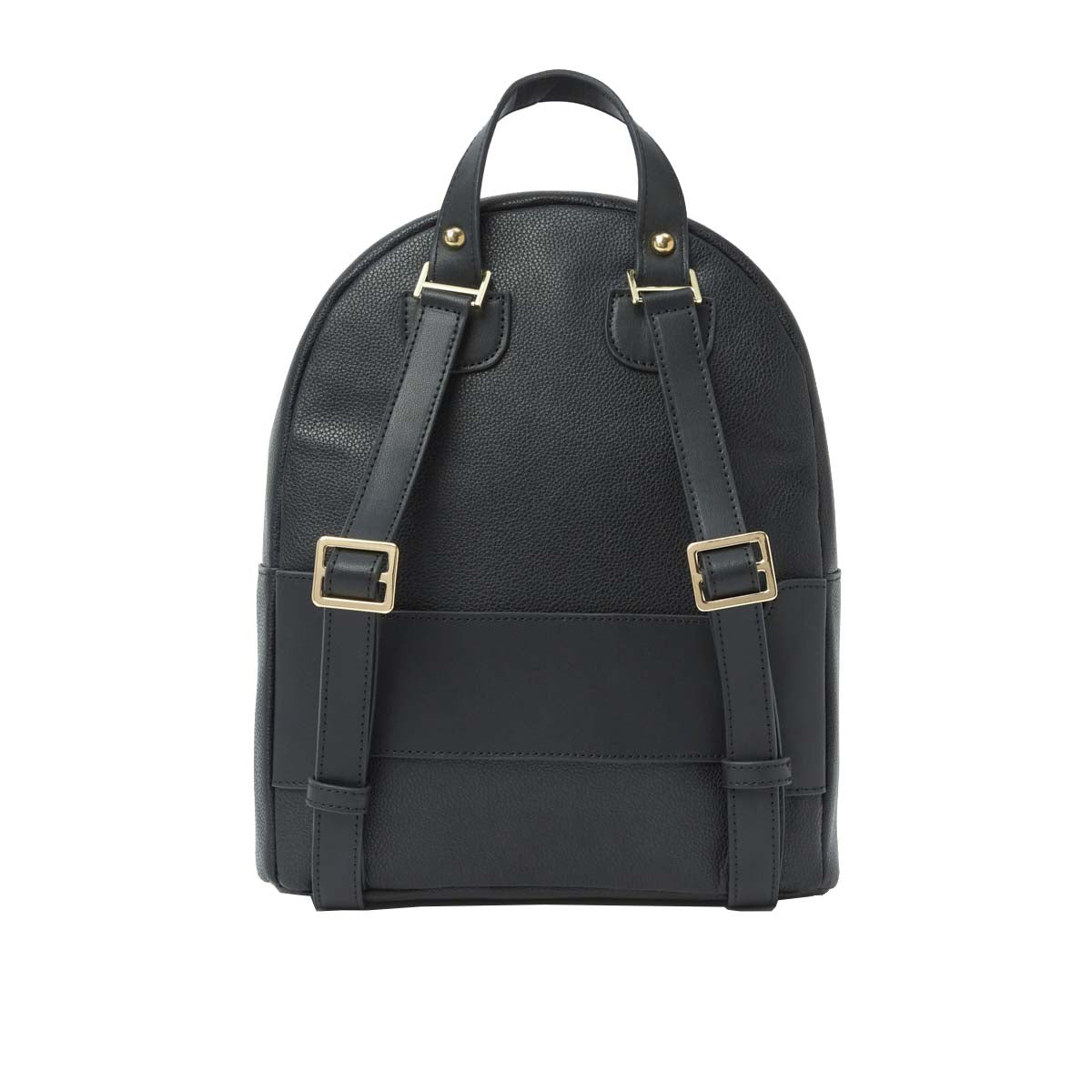 Sac à dos noir - 100% cuir - Femme - Poche extérieure