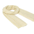 Foulard uni beige à franges