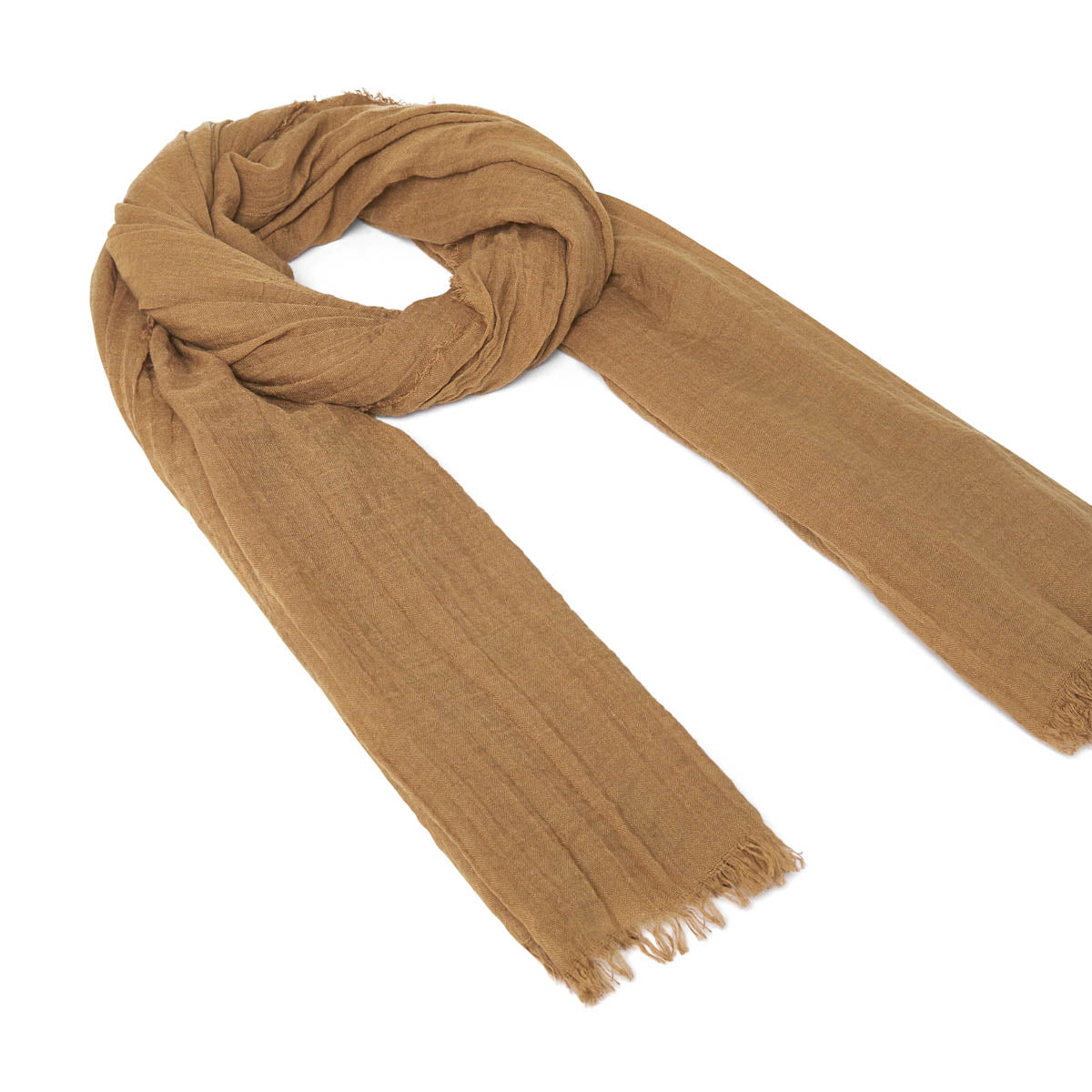 Foulard à franges - camel