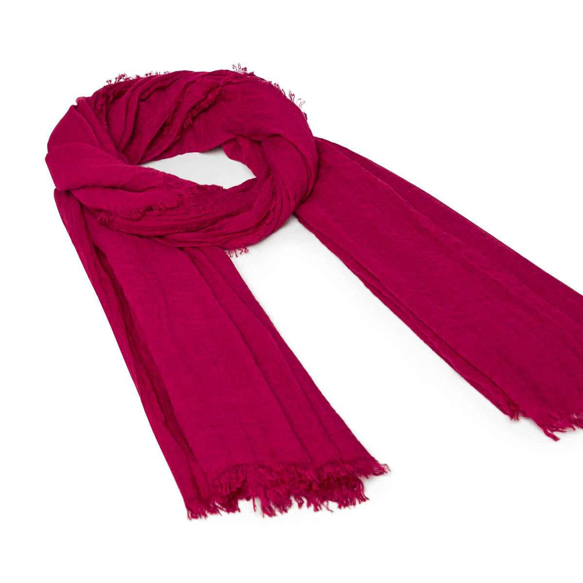 Foulard à franges - rouge foncé