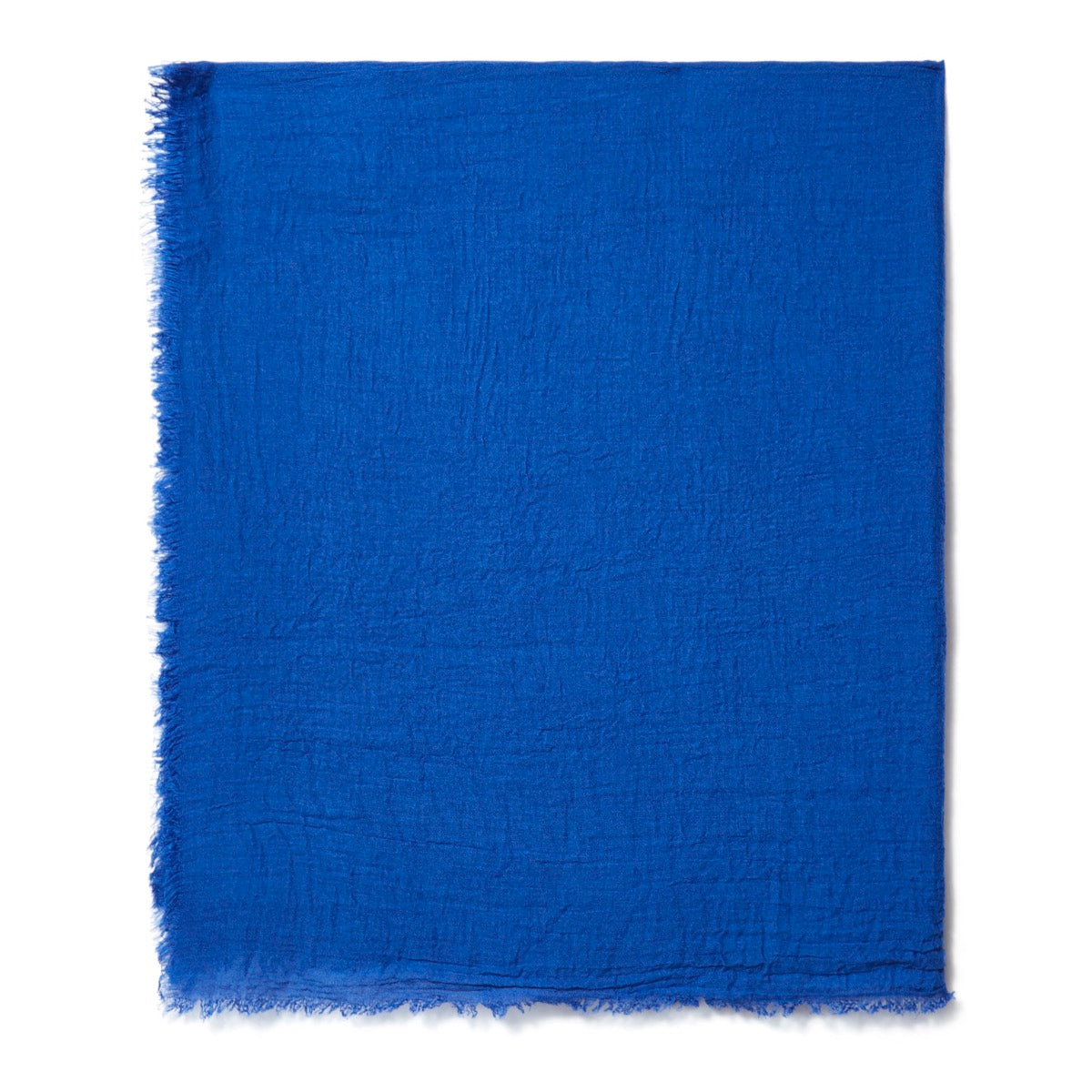 Foulard uni bleu royal à franges