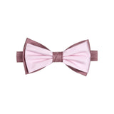 Men's two-tone twill bow tie Old pink / Light pink