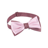 Men's two-tone twill bow tie Old pink / Light pink