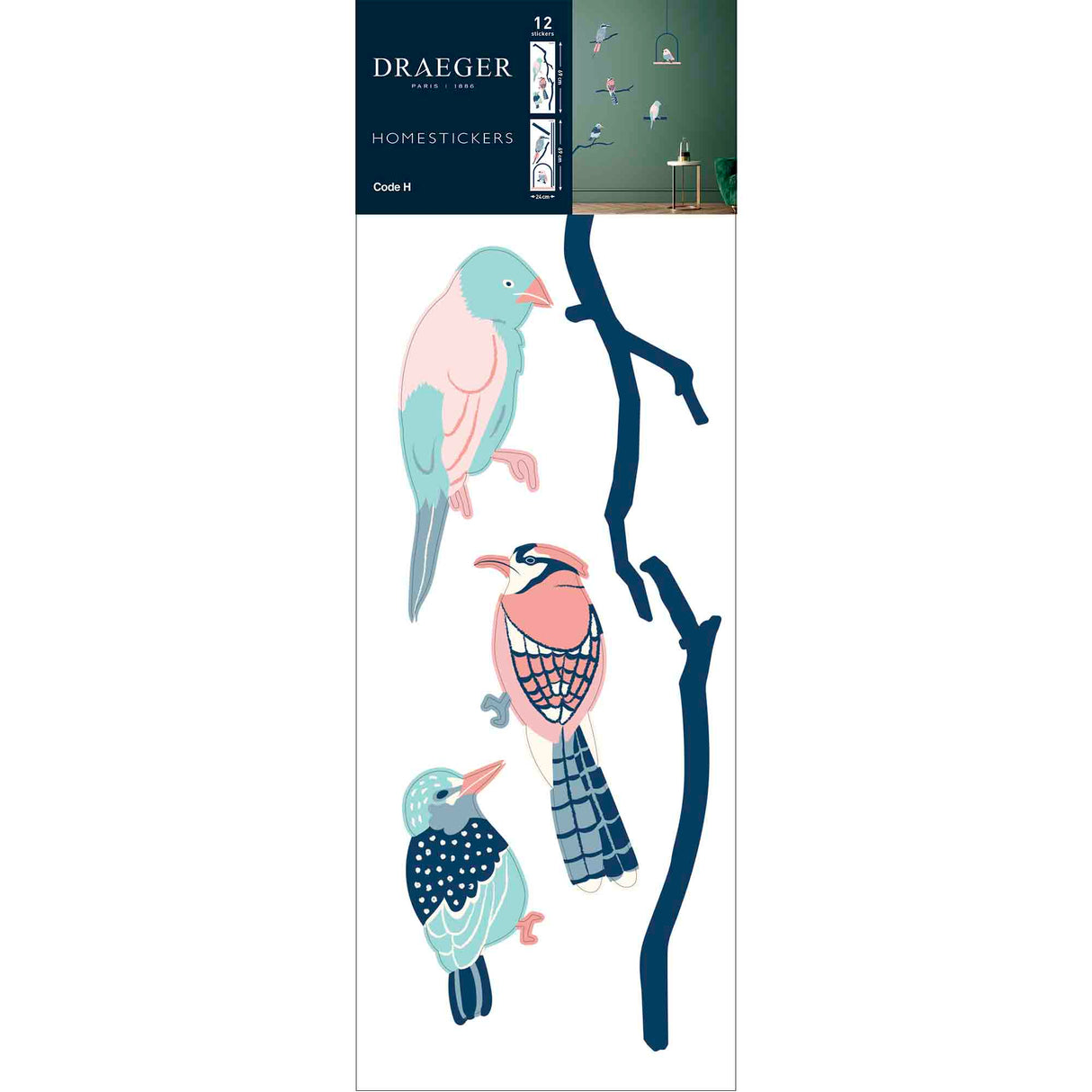 Sticker mural Oiseaux sur leur branche