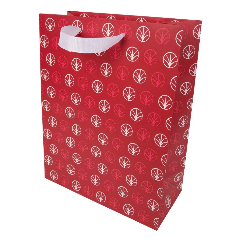 Sac cadeau grand format feuilles rouges