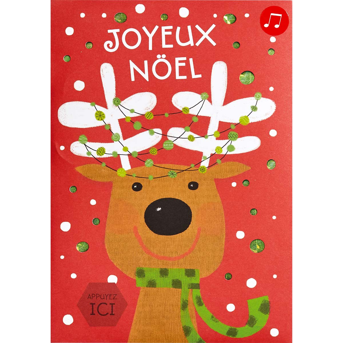 Reindeer Garland Musical Greeting Card