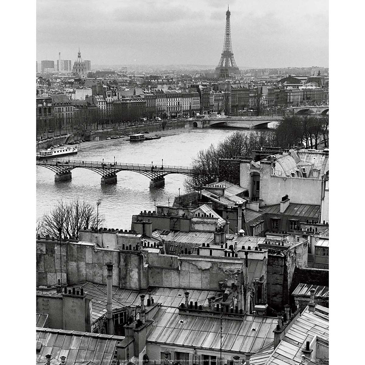 Black and white poster The Pont des Arts Paris Draeger Paris