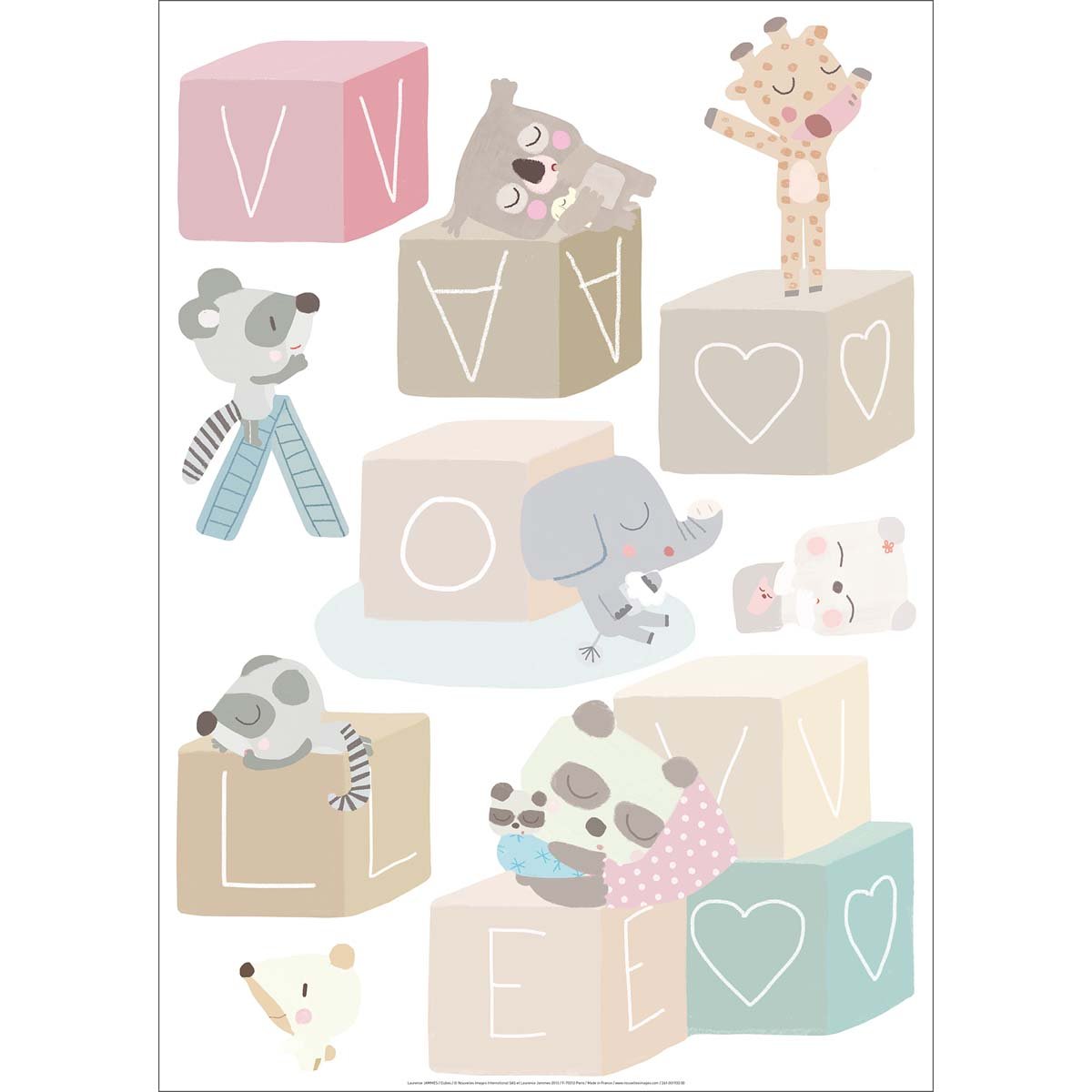 Sticker mural Cubes pour enfants