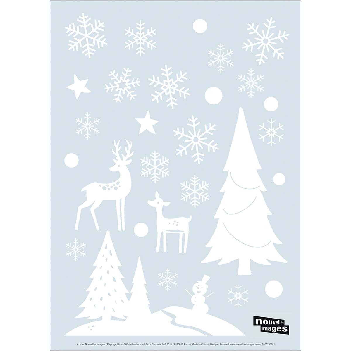 Homesticker Noël Paysage Blanc pour fenêtre