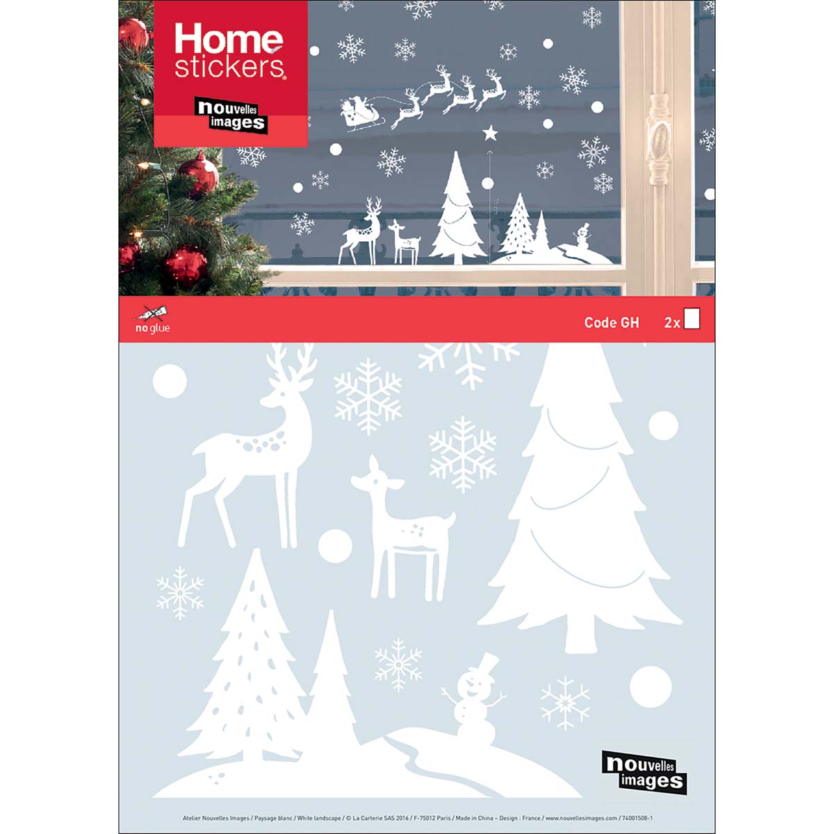 Homesticker Noël Paysage Blanc pour fenêtre