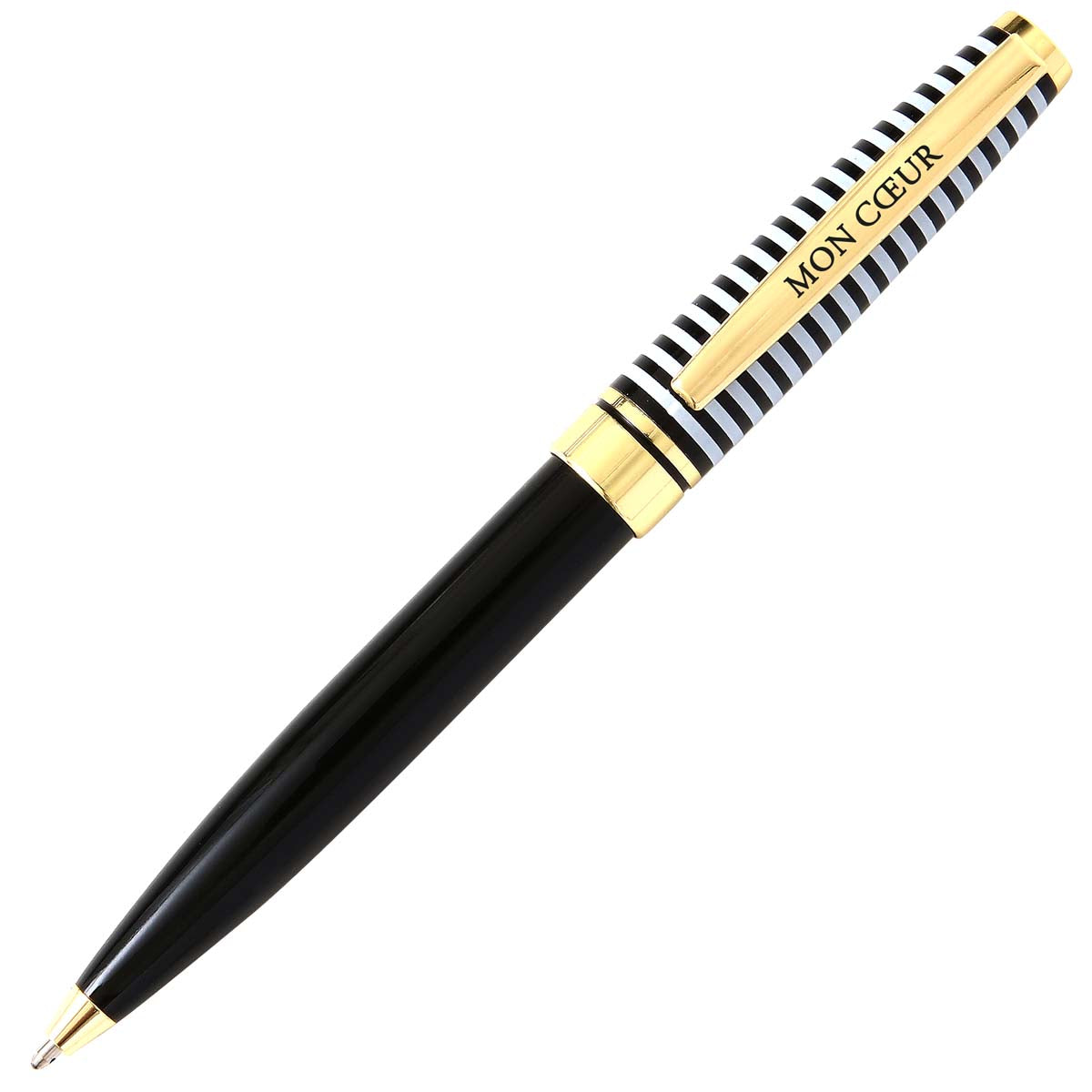 My heart retractable black ballpoint pen