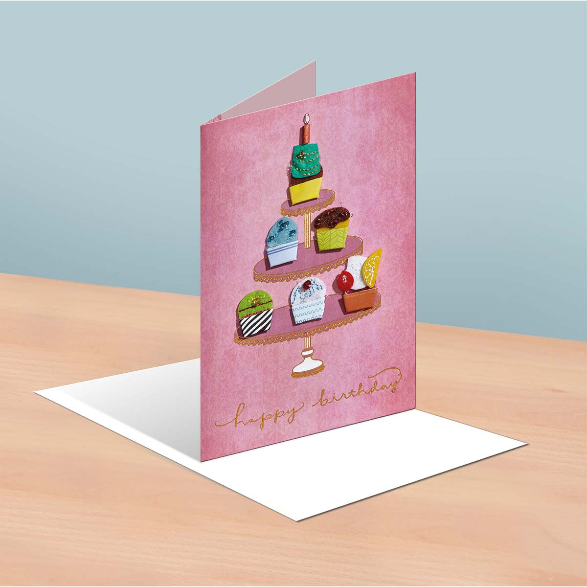 Carte anniversaire Présentoir à gateaux