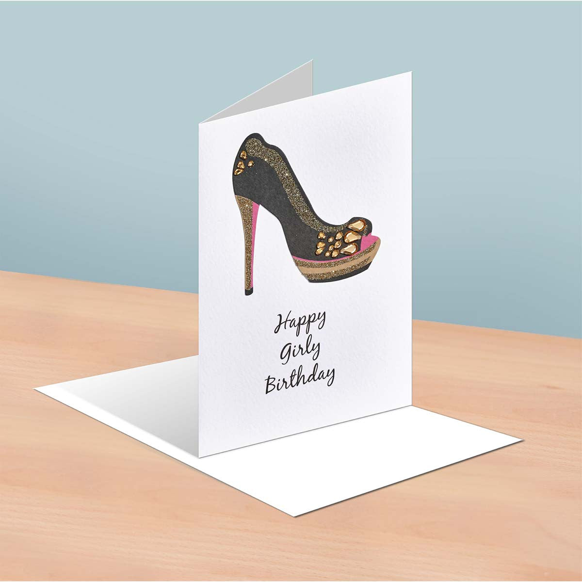 Carte anniversaire Femme Chaussure à strass