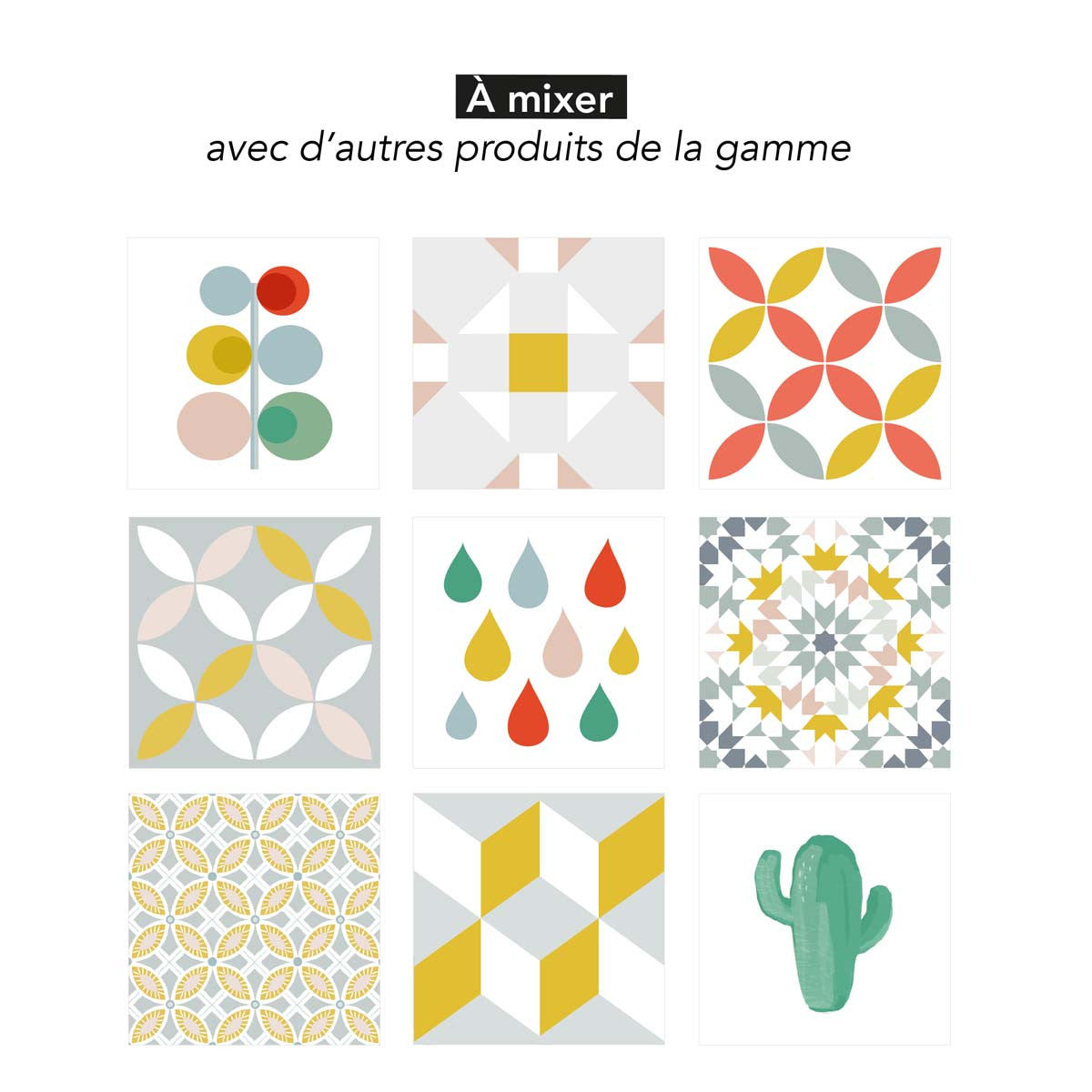 Tile stickers 15x15 cm Pastel azulejo pattern