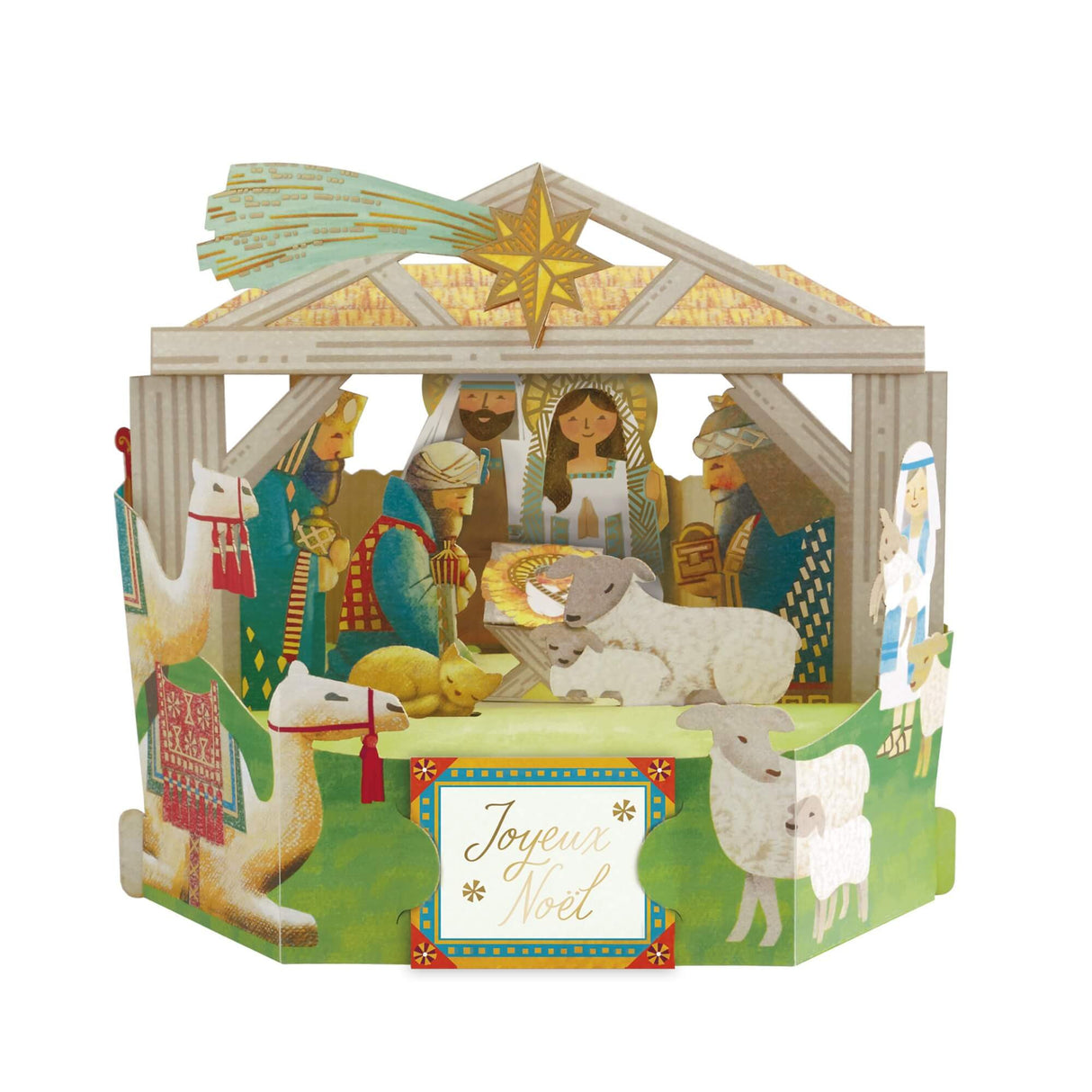 Carte de voeux Noël Pop up 3D - Crèche