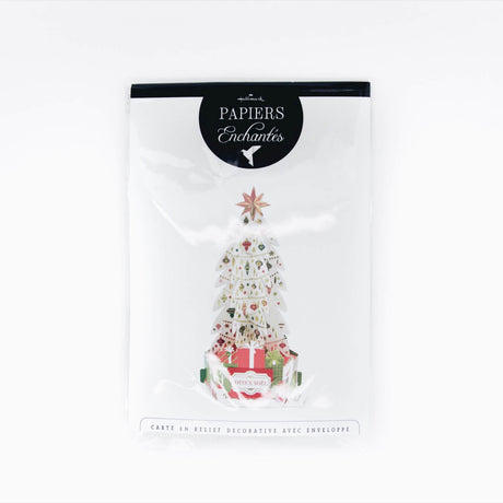 Carte de voeux Noël Pop up 3D - Sapin blanc