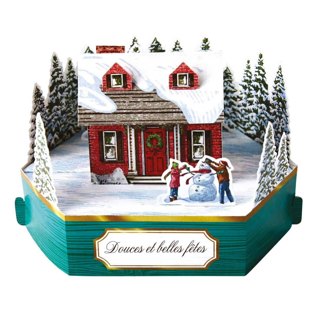 Carte de voeux Noël Pop up 3D - Neige