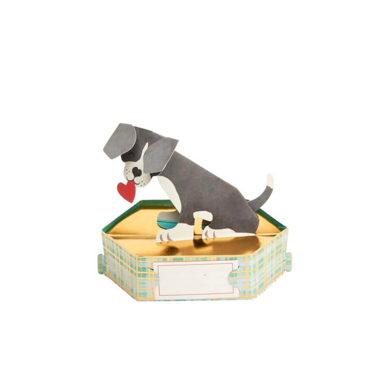 Carte Saint-Valentin Pop up 3D - Chiot